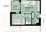 2-Zi Erstbezugswohnung mit Balkon, Loggia &amp; Tiefgarage in Donaustadt!