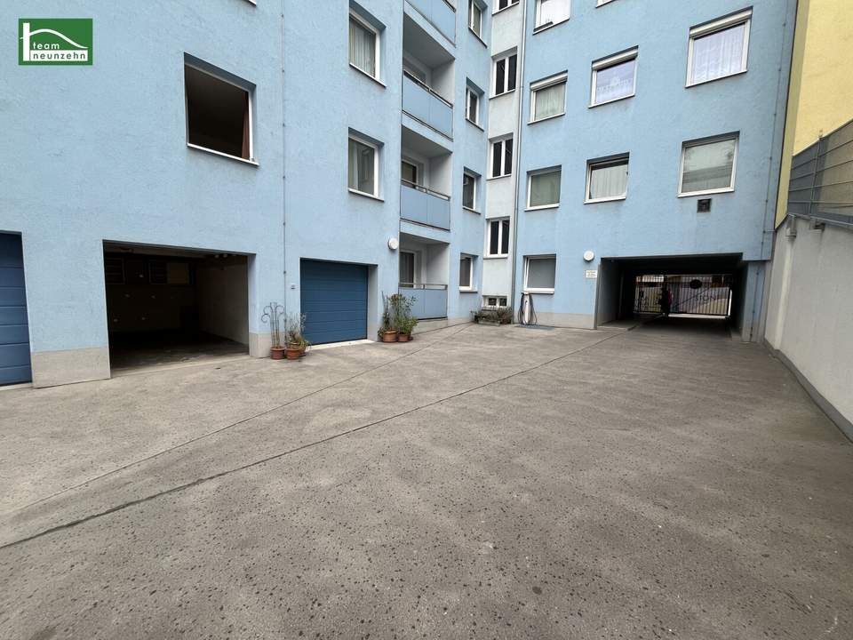 Begehrte Garagenbox im Innenhof mit Stromanschluss (Nettopreis) in ausgezeichneter Lage - direkt beim Bahnhof Meidling