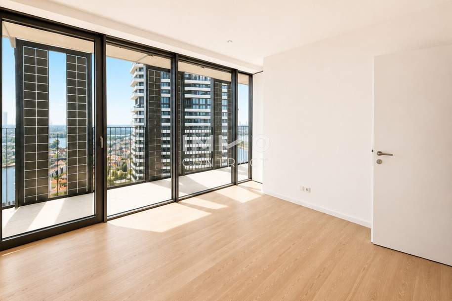DC2 Signature Residence – Ecklage, Südausrichtung, Panorama Loggia mit ca. 40m2 über Wien & Donau, Wohnung-miete, 1.100,00,€, 1220 Wien 22., Donaustadt