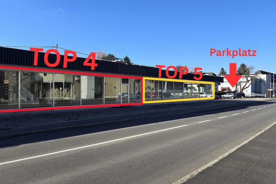 Attraktives Geschäftslokal in bester Auto-Frequenzlage von Leibnitz – 132 m² mit großer Glasfront Top 4, Gewerbeobjekt-miete, 1.946,40,€, 8430 Leibnitz