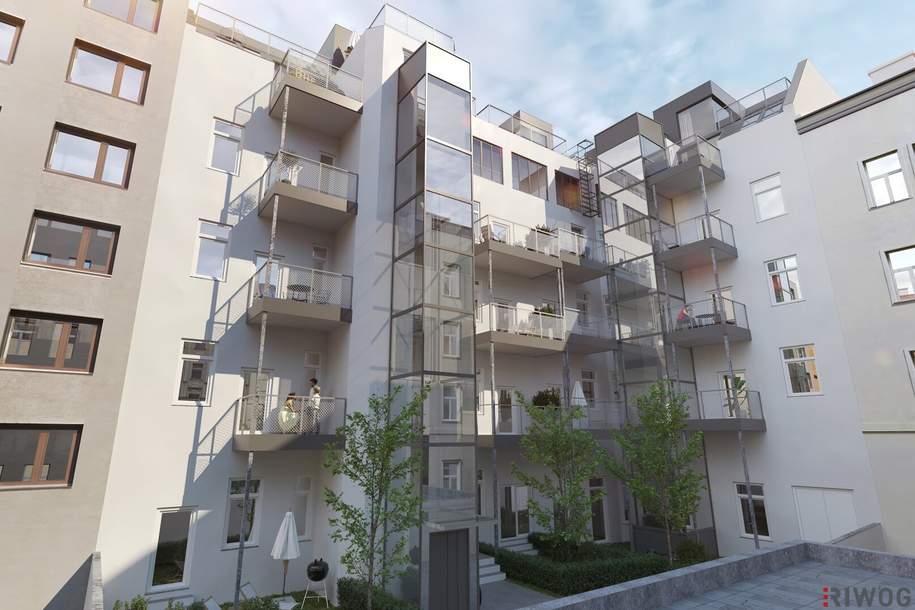 INITIATIVE TOP 100 - RAUS AUS GAS | 3-Zimmer Galerie-/Gartenwohnung mit hofseitigem Balkon nahe dem Augarten | U4 Friedensbrücke, Wohnung-kauf, 495.000,€, 1200 Wien 20., Brigittenau