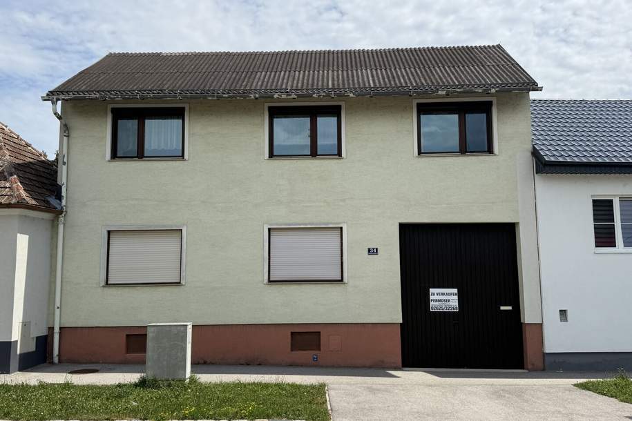 Zweifamilienhaus mit Stadl und großem Potenzial in Pöttsching – auch als großes Einfamilienhaus nutzbar, Haus-kauf, 288.000,€, 7033 Mattersburg
