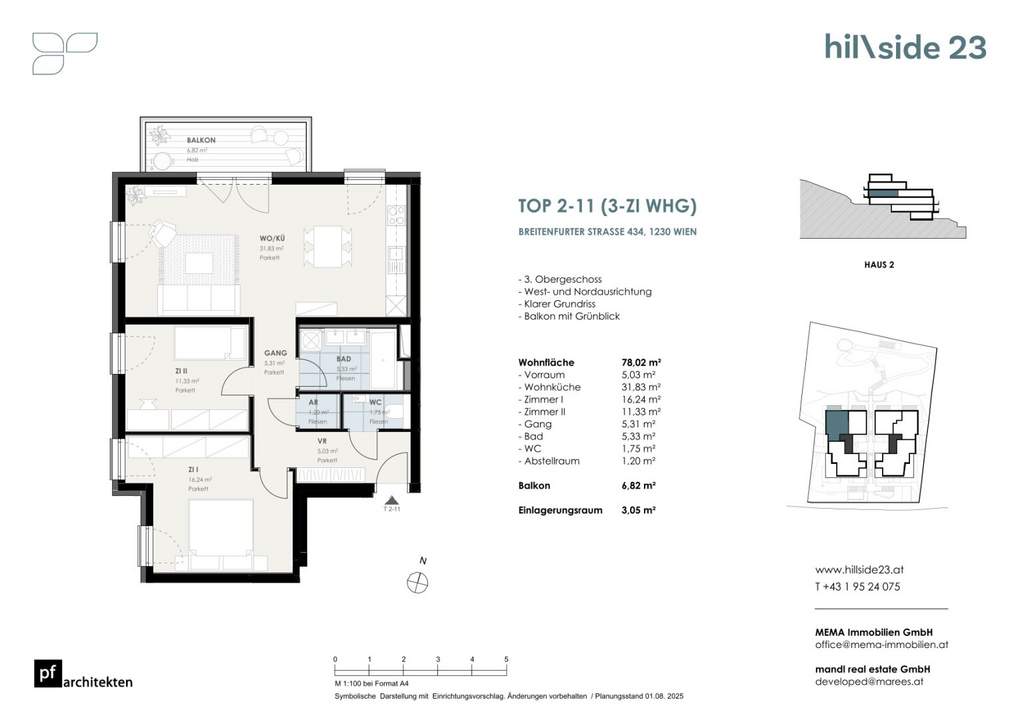 Gut aufgeteilte 3-Zimmer-Dachgeschosswohnung mit Balkon zu verkaufen!