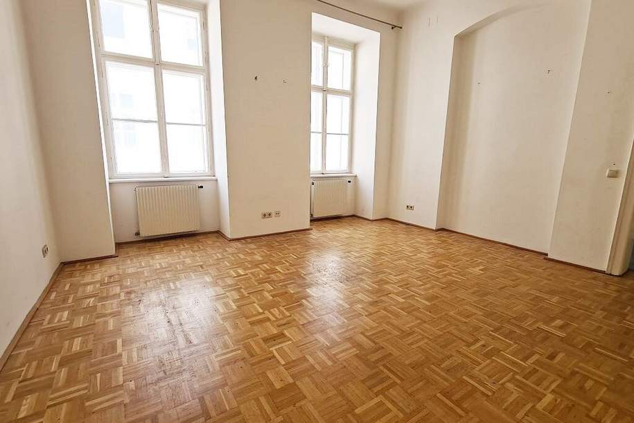 SALESIANERGASSE, teilsanierte 86 m2 Altbau, 3 Zimmer, Küche, Wannenbad, Parketten, 2. Liftstock, Botschaftsviertel, Wohnung-miete, 1.769,00,€, 1030 Wien 3., Landstraße