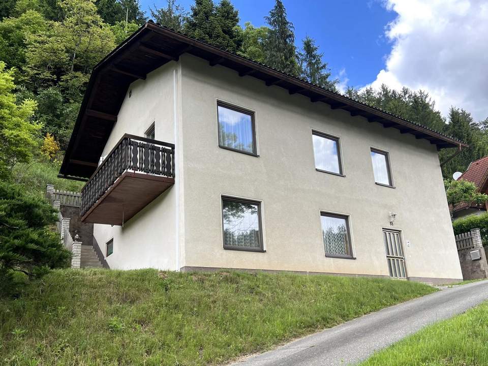 Geräumiges Einfamilienhaus in ruhiger, idyllischer Grünlage mit kleiner Waldfläche in Lavamünd