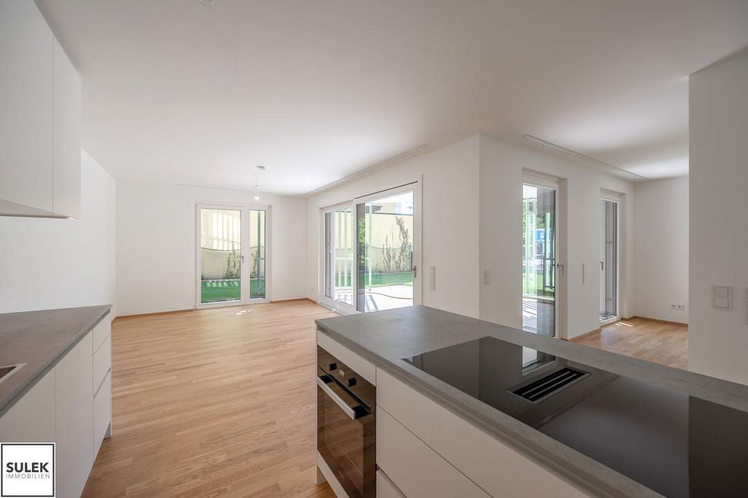 4 Zimmer, zwei Terrassen und großer Garten – großzügiger Familien-Erstbezug | Rondelle XIV – Top 2