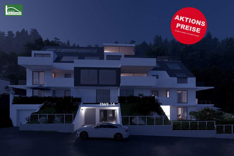 Normale Preise. Gartenwohnung im 1.DG, unverbaubarer Weitblick mit Waldsauna | amBergblick19 | Top 8a. - WOHNTRAUM, Wohnung-kauf, 940.000,€, 1190 Wien 19., Döbling