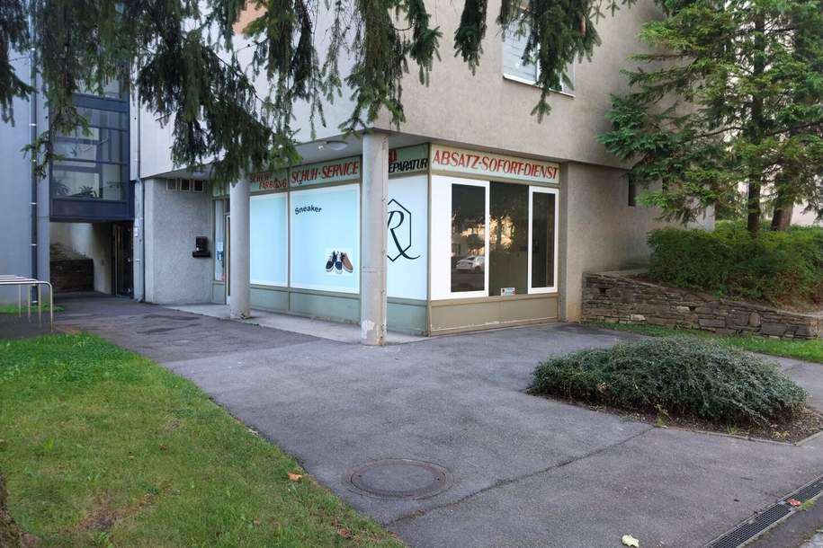 Geschäfts-/Büro-/Ordinationsfläche mit XL-Schaufenstern u. (Portal-)Erweiterungspotential (+ ca. 10 m²) inkl. 14 m² Einzelgarage - 1A Preis-/Leistung, direkt neben dem (Vital-)Zentrum Muldenstraße!, Gewerbeobjekt-miete, 711,94,€, 4020 Linz(Stadt)