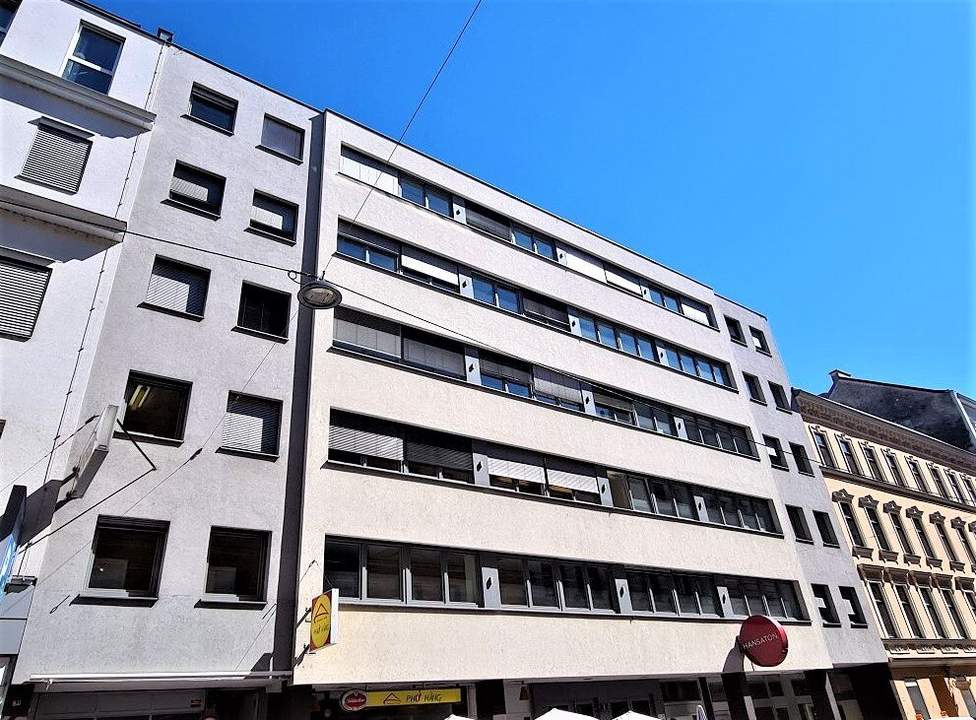 ZIEGLERGASSE bei FUZO Mariahilfer Straße, 141 m2 Bürofäche, 3 Zimmer, Serverraum, Küche, Klimaanlagen, Dachgeschoß