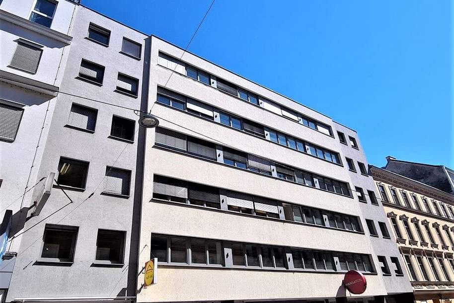 ZIEGLERGASSE bei FUZO Mariahilfer Straße, 141 m2 Bürofäche, 3 Zimmer, Serverraum, Küche, Klimaanlagen, Dachgeschoß, Gewerbeobjekt-miete, 1.828,77,€, 1070 Wien 7., Neubau