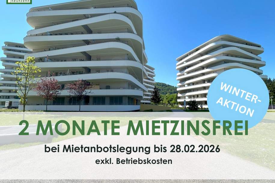 AKTION - 2 MONATE MIETZINSFREI - Wohnen mit Weitblick – Stilvoll leben im Süden von Graz, Wohnung-miete, 698,87,€, 8054 Graz(Stadt)