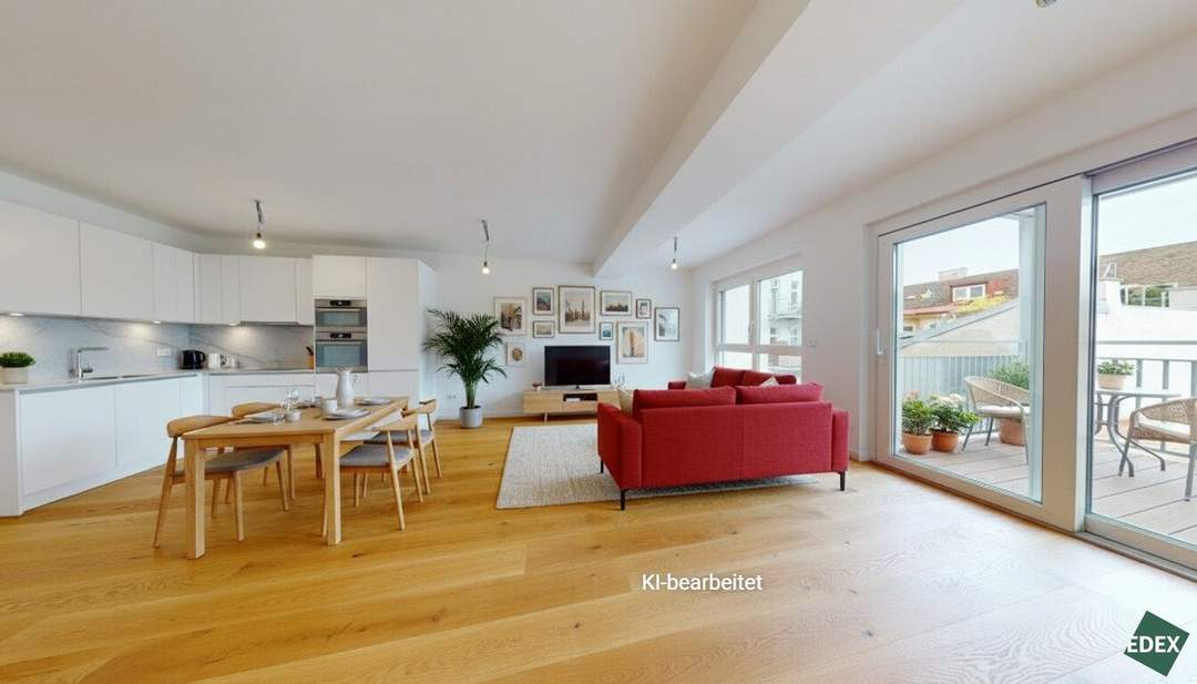 Am Kutschkermarkt | Exklusive 4-Zimmer-Altbauwohnung mit rund 14 m² großer Terrasse und Grünfläche