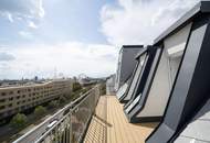 Über den Dächern des Stuwerviertels: elegante 3-Zimmer-Dachgeschosswohnung mit privater Dachterrasse nahe Prater