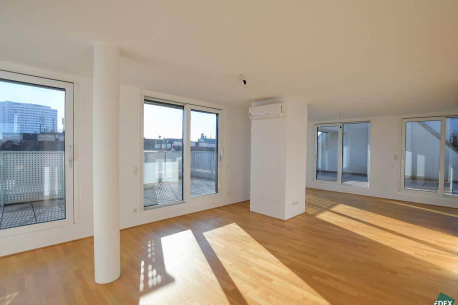 Exklusive Dachgeschoß-Maisonette mit Dachterrassen &amp; Pool am Dach, Wohnung-miete, 3.499,00,€, 1160 Wien 16., Ottakring