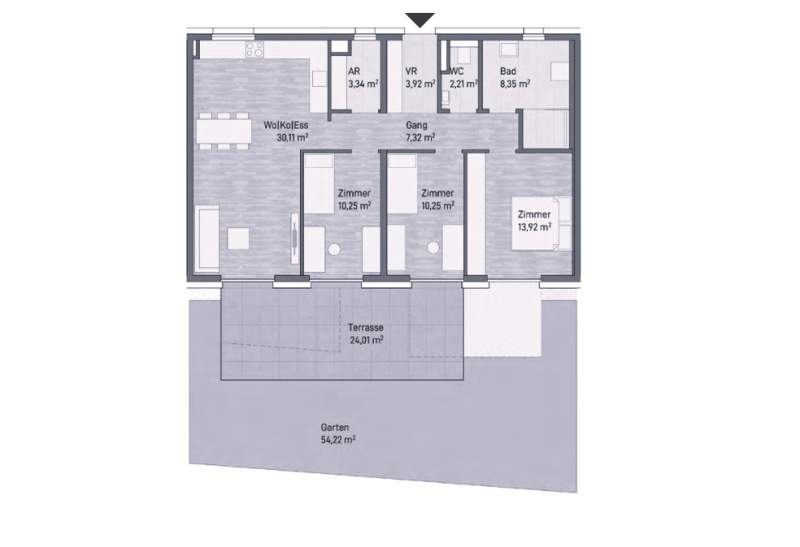 Graz, Jakomini! Neubauprojekt: Exklusive Eigentumswohnung (89m²) mit Terrasse und Eigengarten! Provisionsfrei