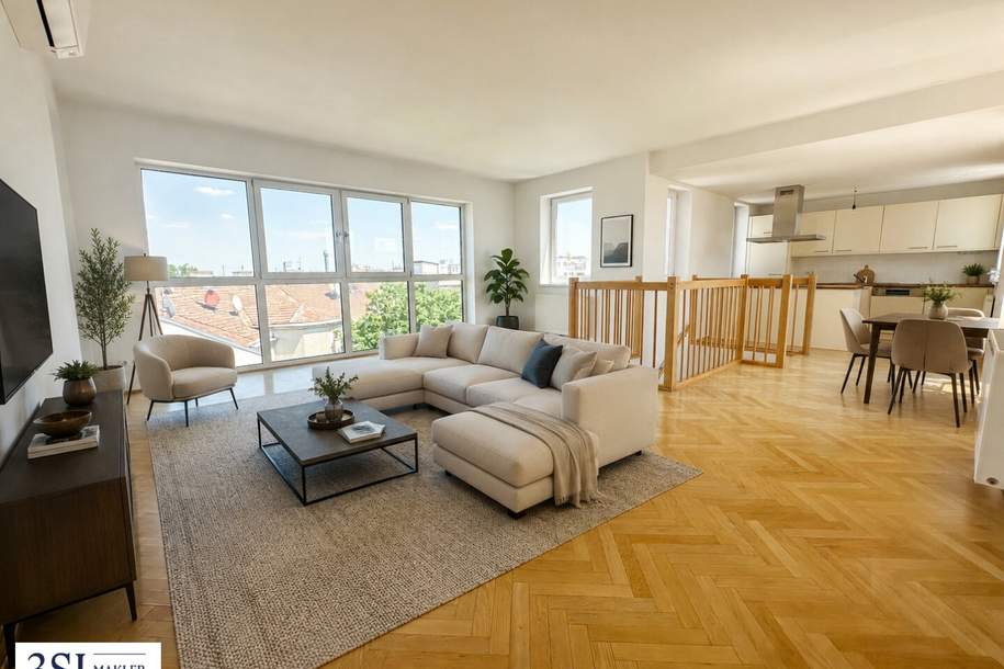 Willkommen in der Oswaldgasse: 3-Zimmer - Dachterrasse - Einzigartige Wohnküche - Lichtdurchflutete Maisonette-Wohnung - Großzügige Raumaufteilung, Wohnung-kauf, 529.000,€, 1120 Wien 12., Meidling