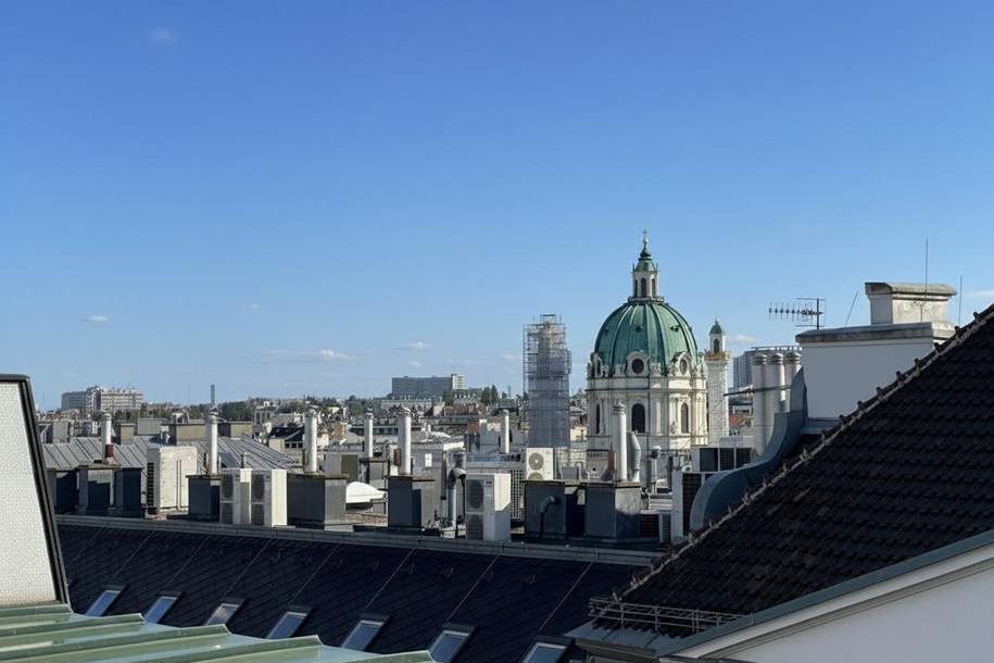 NÄHE STAATSOPER- ruhig gelegene 3 Zimmer Wohnung mit 40m² Terrasse im Dachgeschoss (9. Etage)!, Wohnung-miete, 2.857,23,€, 1010 Wien 1., Innere Stadt