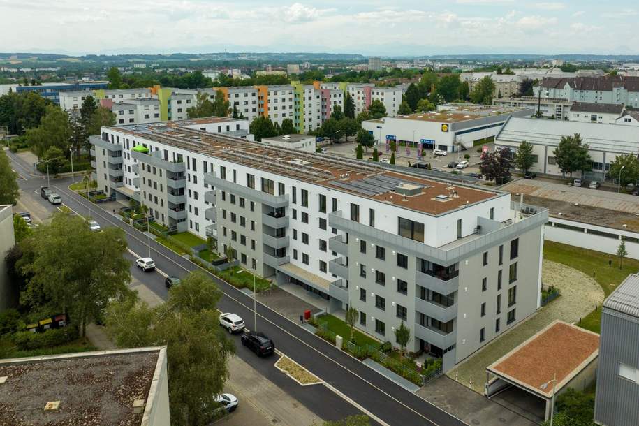 Mietwohnungen inkl. energiesparendem Klimasystem mit Wärmepumpenanlage, Deckenkühlung, Erdspeicher und Solaranlage am sicheren u. nachgefragten Bindermichl, Wohnung-miete, 1.019,19,€, 4020 Linz(Stadt)