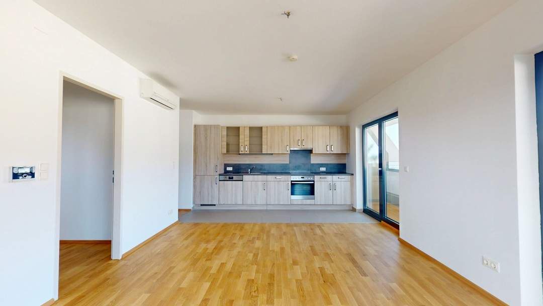 Modernes Wohnen - Weitblick im DG mit Loggia nahe Millennium City