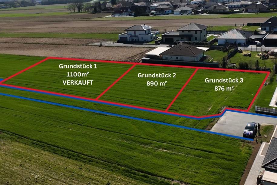 Grundstück Nr 2 mit 890 m² in Top-Lage - Gralla bei Leibnitz zu verkaufen, Grund und Boden-kauf, 159.900,€, 8430 Leibnitz