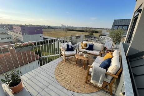 Jetzt Erstbezug sichern: 3-Zimmer-DG mit Kühlung, zwei Dachterrassen &amp; 2 Monate mietfrei, Wohnung-miete, 1.499,00,€, 1220 Wien 22., Donaustadt