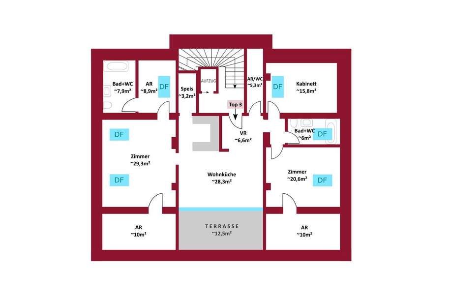 Historische Villa – Erstbezug nach Kernsanierung: Lifteinbau, Luftwärmepumpe, Wohnungen maßgeschneidert u. v. m., Wohnung-kauf, 699.000,€, 3002 Sankt Pölten(Land)