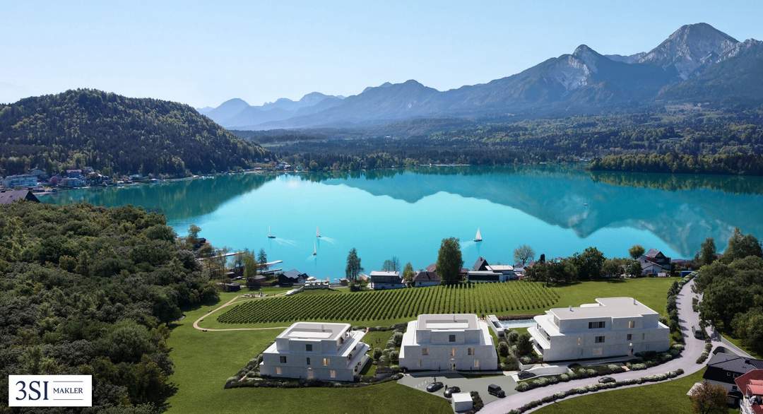 Luxuriöse Seeimmobilie am Faaker See: Exklusive Wohnung mit Privatstrand, Pool und eigenem Garten