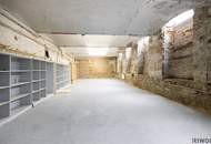 165 m2 Souterrain LAGER in der EMBELGASSE // zugehöriges WC + DUSCHE