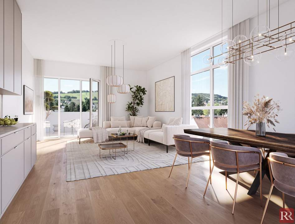 Panorama Terrassenresidenz über den Dächern von Klosterneuburg