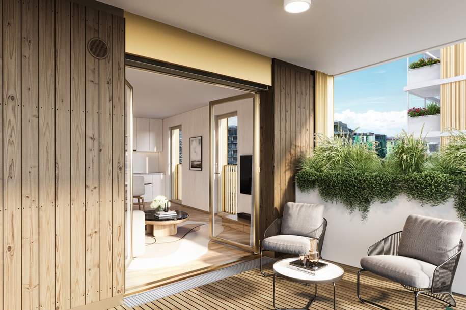 VILLAGE IM DRITTEN | Moderne 2-Zimmer Vorsorgewohnung mit Balkon, Wohnung-kauf, 359.100,€, 1030 Wien 3., Landstraße