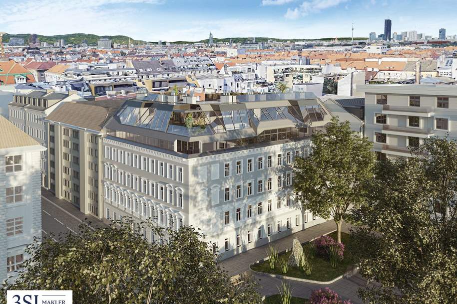 Baubewilligter Rohdachboden in prachtvollem Eckzinshaus in gefragter Wohnlage, Wohnung-kauf, 1.450.000,€, 1030 Wien 3., Landstraße