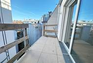 AUGARTEN-NÄHE, DACHGESCHOSS, klimatisierte 43 m2 Neubau mit 6 m2 Balkon, Wohnküche, 1 Zimmer, Duschbad, Parketten, Erstbezug