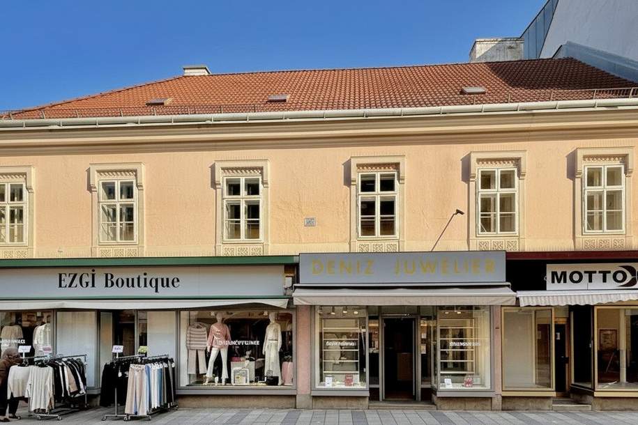 Frequenz-Standort deluxe! 35 m²-Geschäftslokal in der Herzog-Leopold-Straße | Retro-Portal mit breiter Fensterfläche | Sofort anmietbar, Gewerbeobjekt-miete, 776,79,€, 2700 Wiener Neustadt(Stadt)