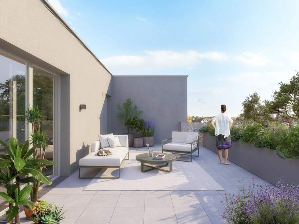 Fertigstellung Juli! Top 21_Sonnige Dachgeschosswohnung mit großer Terrasse in Strebersdorf_EDMUND