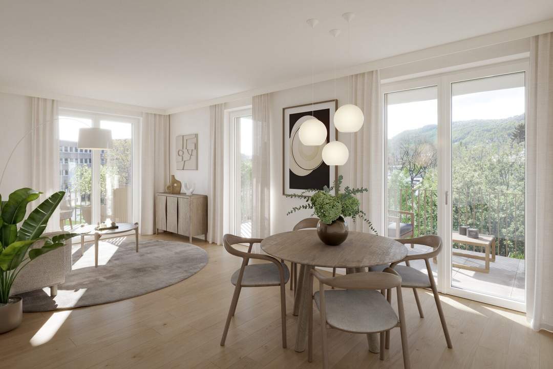 Traumwohnung mit Westbalkon – 64 m² im Südblick Eggenberg | Baustart bereits erfolgt