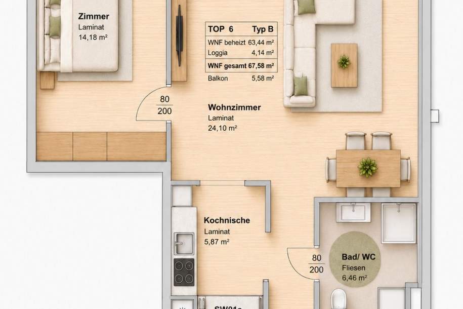 2 MONATE MIETFREI! Komfortables Wohnen nahe Grazer Hauptbahnhof, Wohnung-miete, 842,78,€, 8020 Graz(Stadt)
