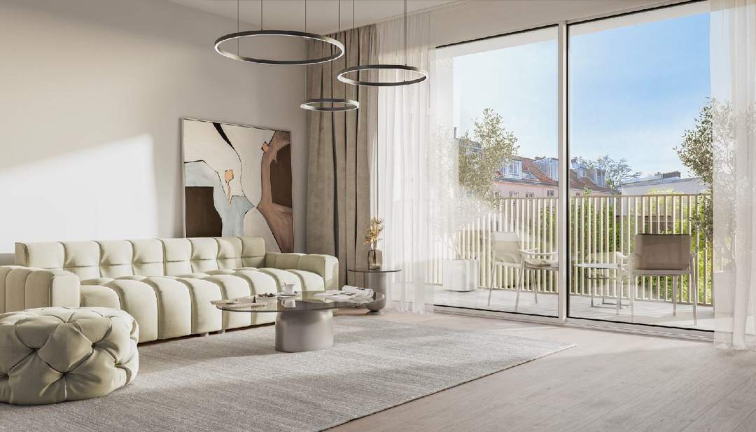 „Wohnoase Siebenbrunnengasse 44 – STILVOLL WOHNEN MIT WEITBLICK – Nachhaltig. Besonders.“