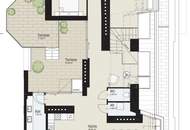 TRAUMBLICK und kuschliger KAMIN! Dachgeschoß-Maisonette mit 3 Terrassen! Garagenkauf im Haus möglich