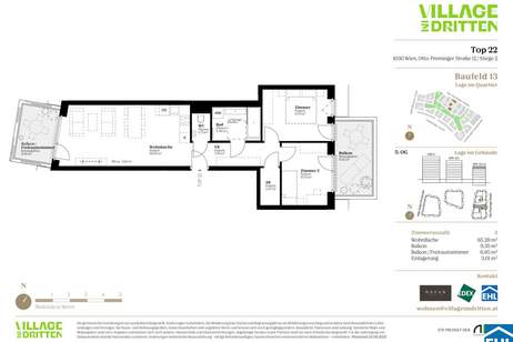 URBAN DAHEIM - VILLAGE IM DRITTEN, Wohnung-kauf, 354.000,€, 1030 Wien 3., Landstraße