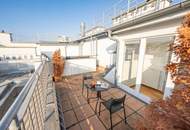 STAATSOPER-BLICK, klimatisiertes 110 m2 Dachgeschoss mit 20 m2 Terrasse, 3 Zimmer, Extraküche, 2 Bäder, Möblierung möglich