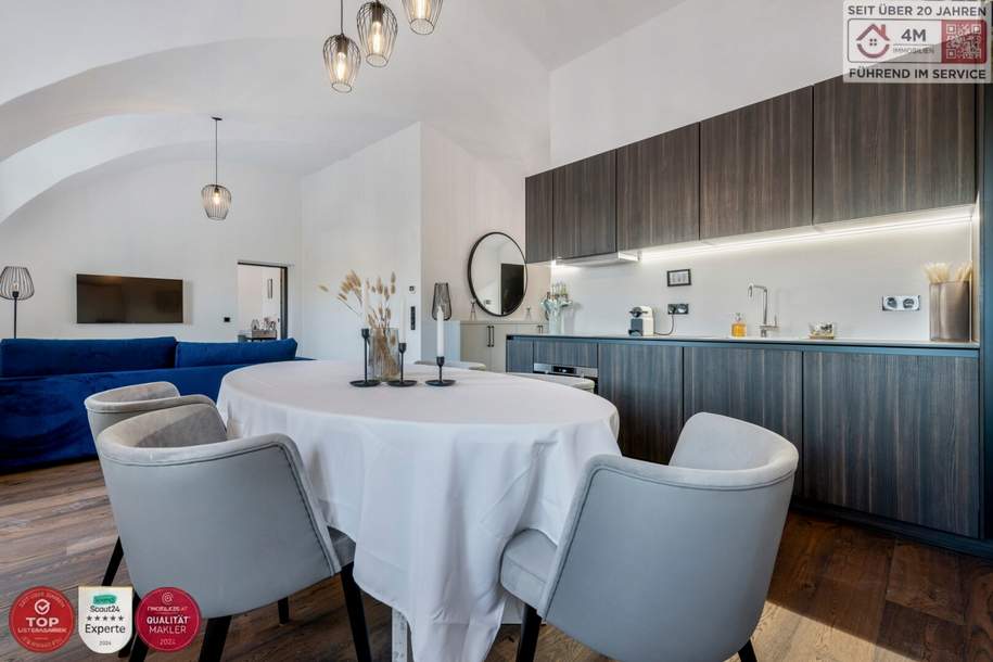 Leben im historischen „Freihof“ in Döbling: großzügige 3 Zimmer Wohnung mit Blick auf die Donau - Optional mit Parkplatz &amp; Garten mit Pool, Wohnung-kauf, 544.376,€, 1190 Wien 19., Döbling