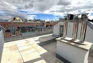 ERSTBEZUG! BOTSCHAFTSVIERTEL, klimatisiertes 91 m2 Dachgeschoss mit 33 m2 Terrasse, Wohnküche, 2 Zimmer, Salesianergasse