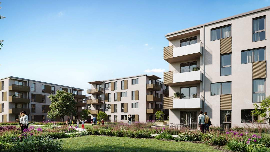 Geförderte 3-Zimmer Mietwohnung mit West-Balkon - Hochwertige Ausstattung - St.Pölten/ Teufelhof - 1 Stellplatz inklusive - Wohnraumlüftung