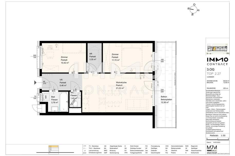 Stock2Live Exklusive Wohneinheiten 42qm - 120qm in Stockerau! _fußläufig zu Schule und Bahnhof!, Wohnung-kauf, 332.000,€, 2000 Korneuburg
