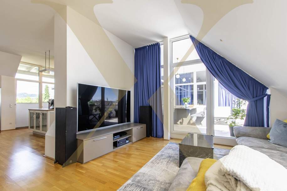 Traumhafte Penthouse-Wohnung nahe Lentia City mit riesiger Dachterrasse und 2x kl.Terrassen zu vermieten!, Wohnung-miete, 2.497,00,€, 4020 Linz(Stadt)