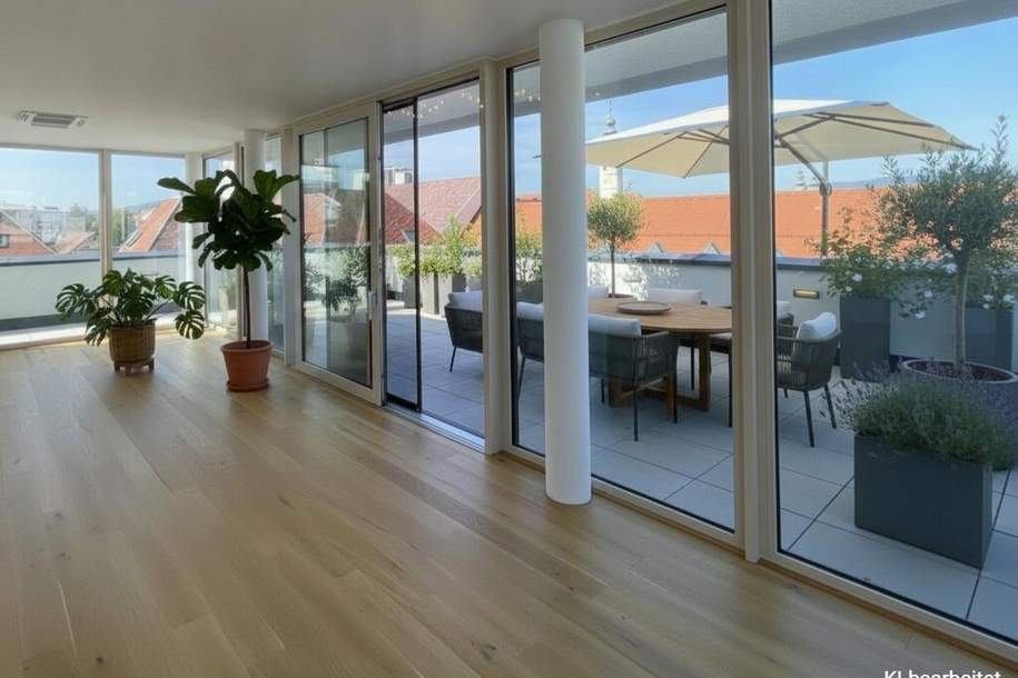 Exklusiver Erstbezug: Außergewöhnliches Penthouse mit XL-Dachterrasse im Herzen von Klagenfurt, Wohnung-kauf, 1.050.000,€, 9020 Klagenfurt(Stadt)