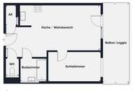 LINZ (FROSCHBERG): TOP-MIETWOHNUNG (2 Zimmer) ca. 47,25 m² WNFL. - XL Balkon/Loggia ca. 14,67m²
