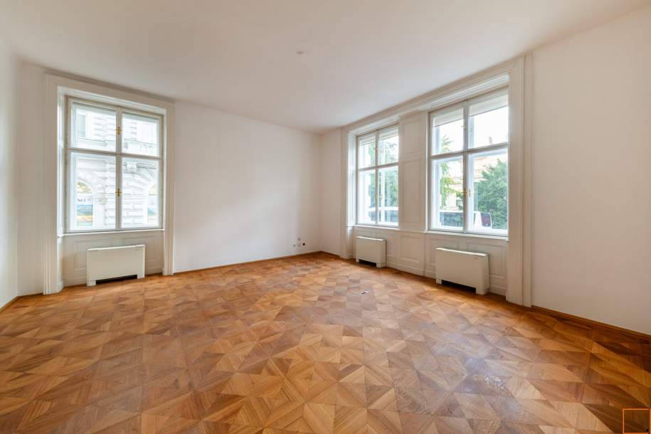 Prachtvolles Altbau-Büro mit Blick Richtung Stadtpark und Kursalon, Gewerbeobjekt-miete, 8.616,73,€, 1010 Wien 1., Innere Stadt