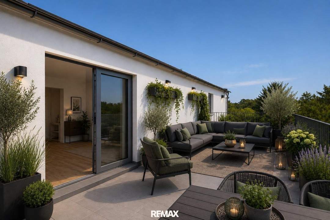 "100 % Dachterrassen-Vibes – 3 Zimmer!"