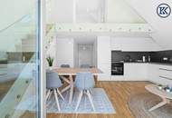 Ein Nest zum Verlieben – Wunderschöne 3-Zimmer-Dachgeschosswohnung mit sonniger Terrasse nahe U1 Kagraner Platz